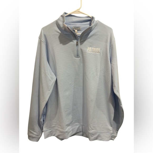 NEW!Peter Millar Pullover Mens L Blue Perth Mini Stripe Stretch Quarter Zip Golf - Picture 1 of 11